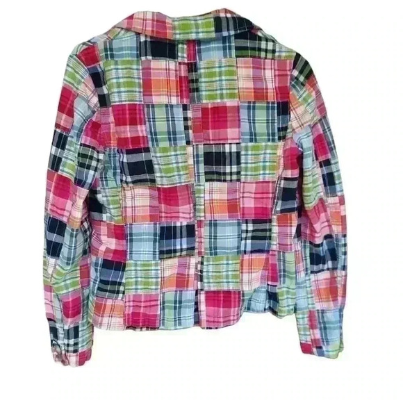 Vintage L.L. Bean Multi-Color Patchwork Fitted Blazer - Picture 2 of 6
